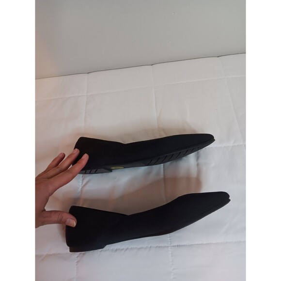 CYNTHIA ROWLEY Women’s 9 M  Black Chelsea Pointed Toe Textile Knit Ballet Flats - Picture 6 of 7